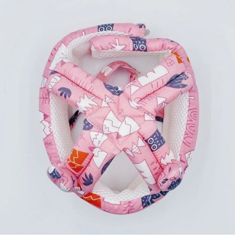 Шлем шапка детская противоударная для защиты головы малыша.Мягкая противоударная шапка. Цвет: розовый