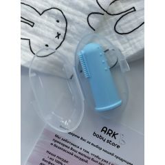 Силиконовая зубная щётка на палец, голубая