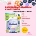 Казеиновые леденцы с лютеином со вкусом черники и молока, 10шт.